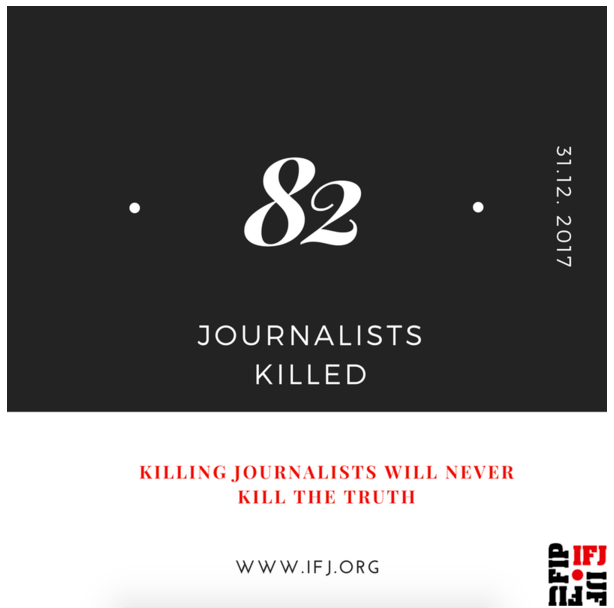 Time to end impunity: IFJ urges drastic change in media safety after 82 journalists killed in 2017